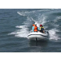 RIB inflatable fishing boat with outboard engine